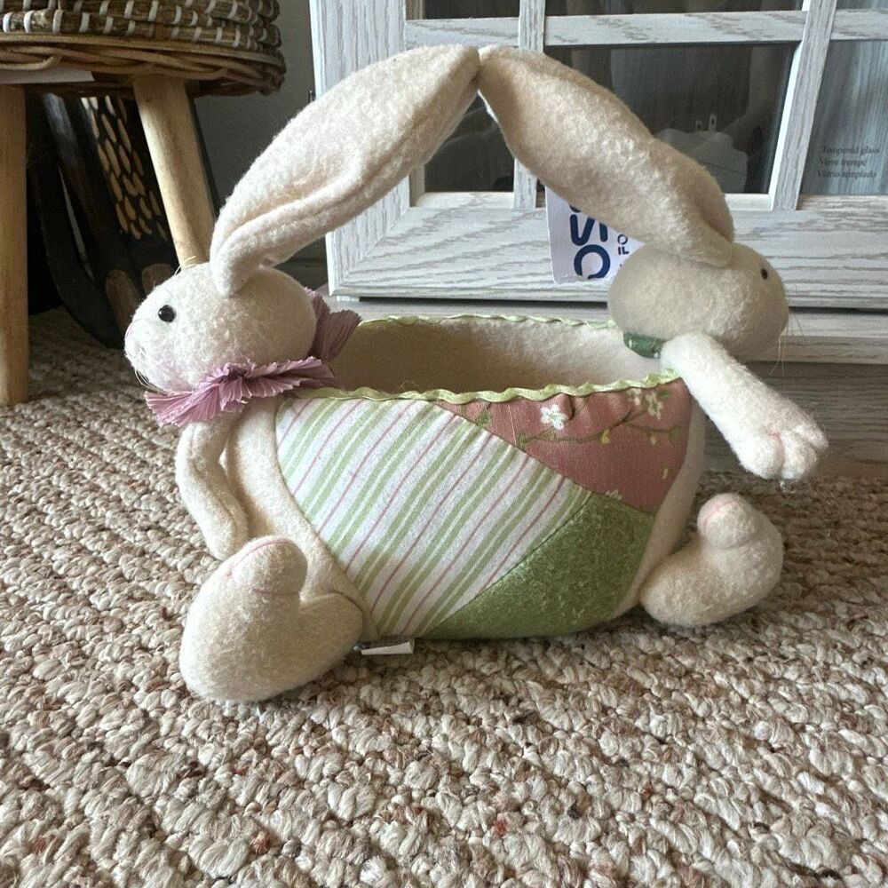 Bunny Easter Basket double bunny Easter Decor basket